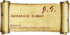 Jentetics Izabel névjegykártya